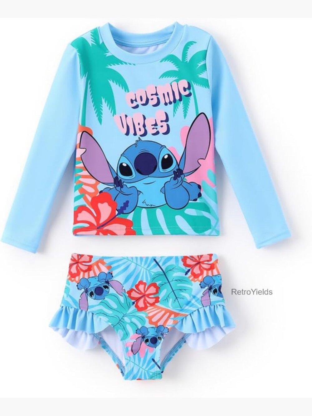 Toddler Girl Disney Rashguard Tankini Set UPF50 Sun Protection